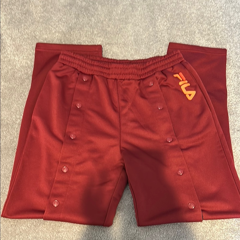 Fila Red Snap Button Track Pants